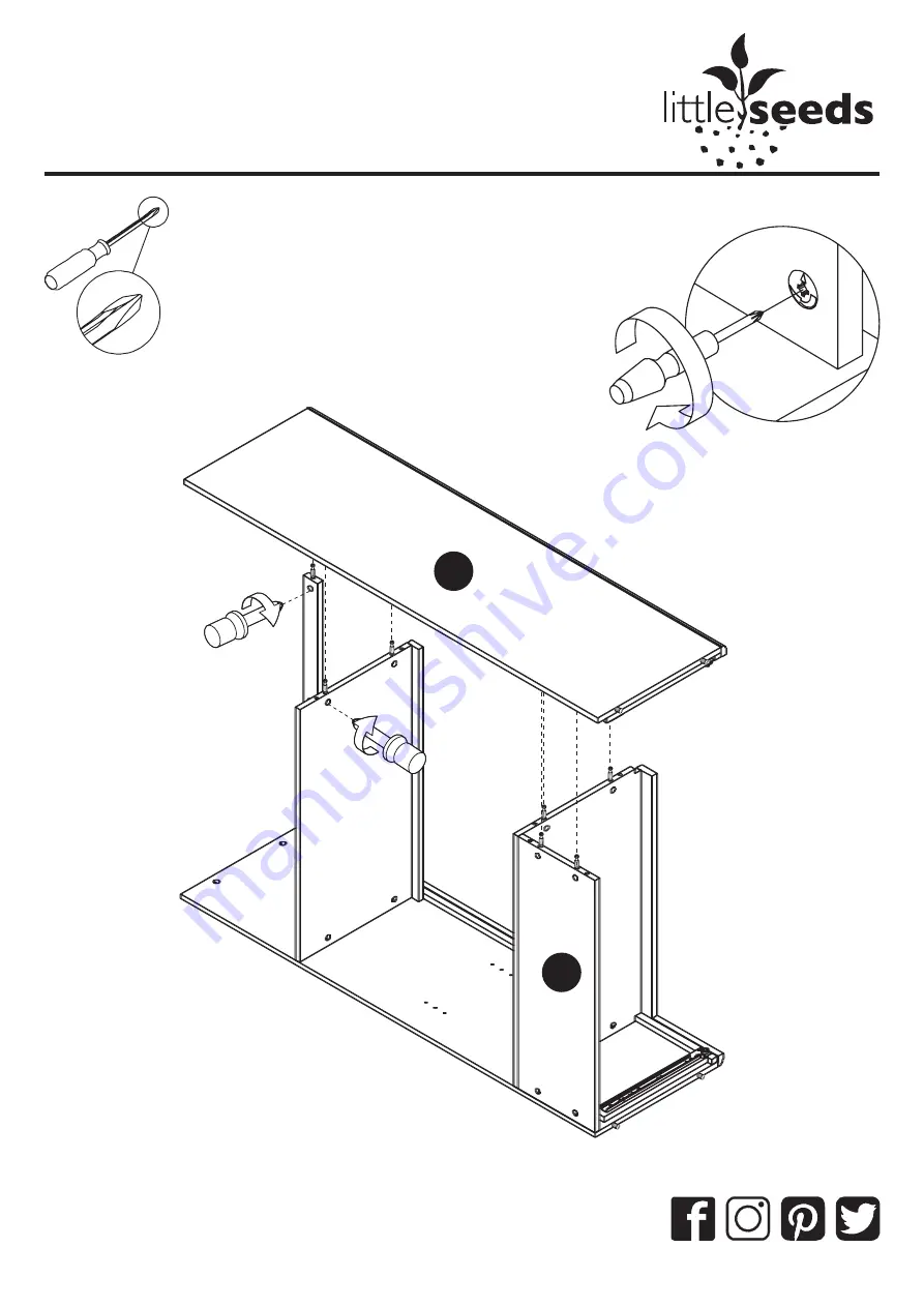 Little Seeds Piper Bookcase 6857096BRU Assembly Manual Download Page 28