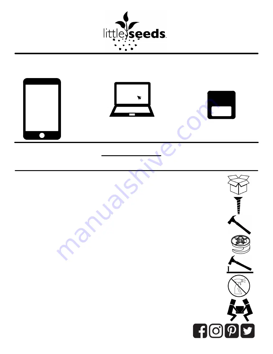 Little Seeds Twin Mates 9060103COM Assembly Manual Download Page 3