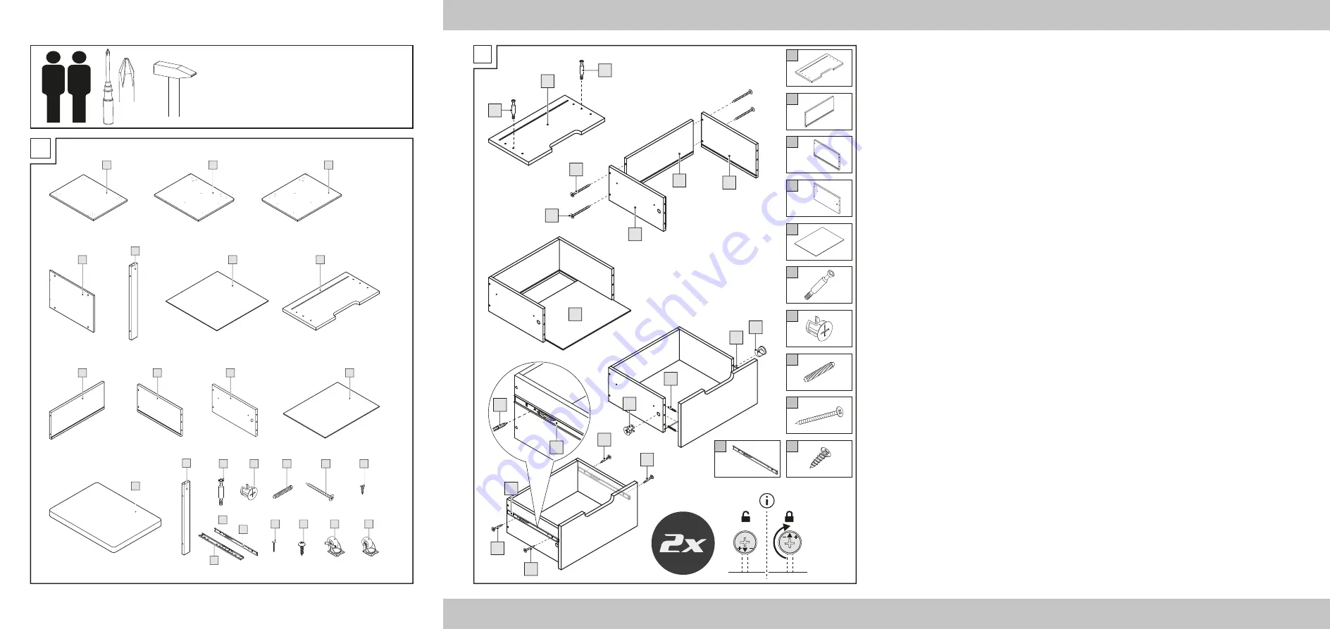 LIVARNO home MOBILE PEDESTAL WITH SEAT CUSHION Assembly Instructions Manual Download Page 2