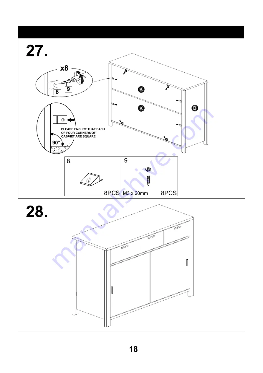 Living & Co Indiana Buffet Instruction Manual Download Page 18