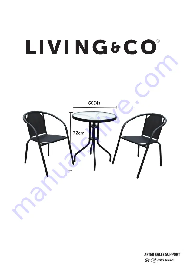 Living & Co TAHITI BISTRO SET 9400988723433 Скачать руководство пользователя страница 1