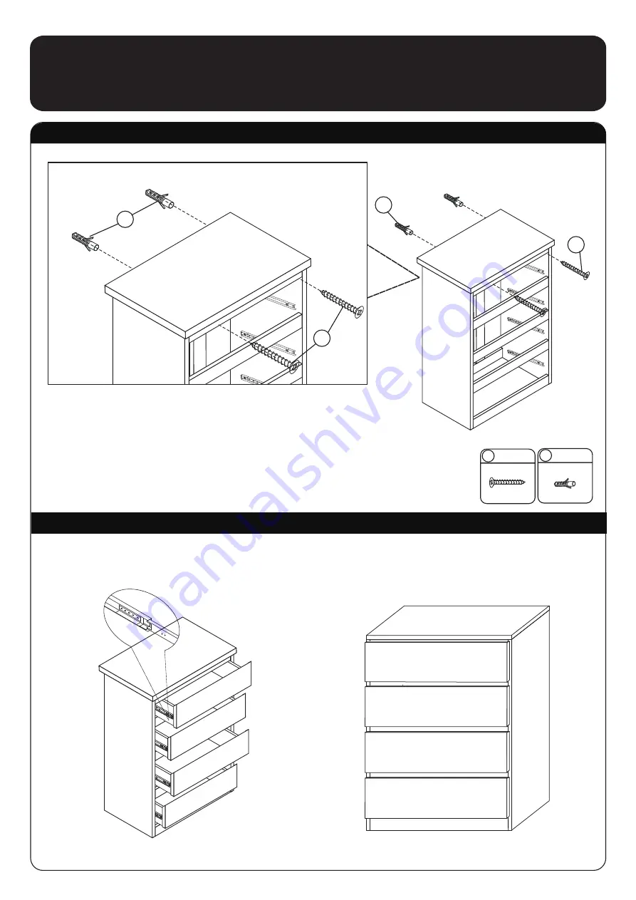 Living & Co WHISTLER 4 DRAWER TALLBOY Assembly Instructions Manual Download Page 12