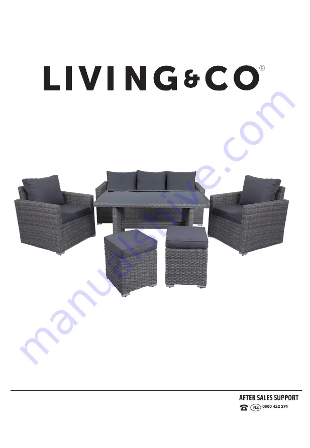 Living & Co Wicker Catalunya Low Dining Setting Instruction Manual Download Page 1