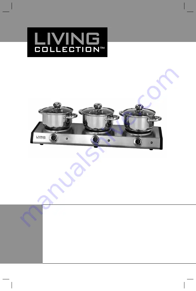 LIVING COLLECTION TDO150SS Instructions And Recipes Manual Download Page 2