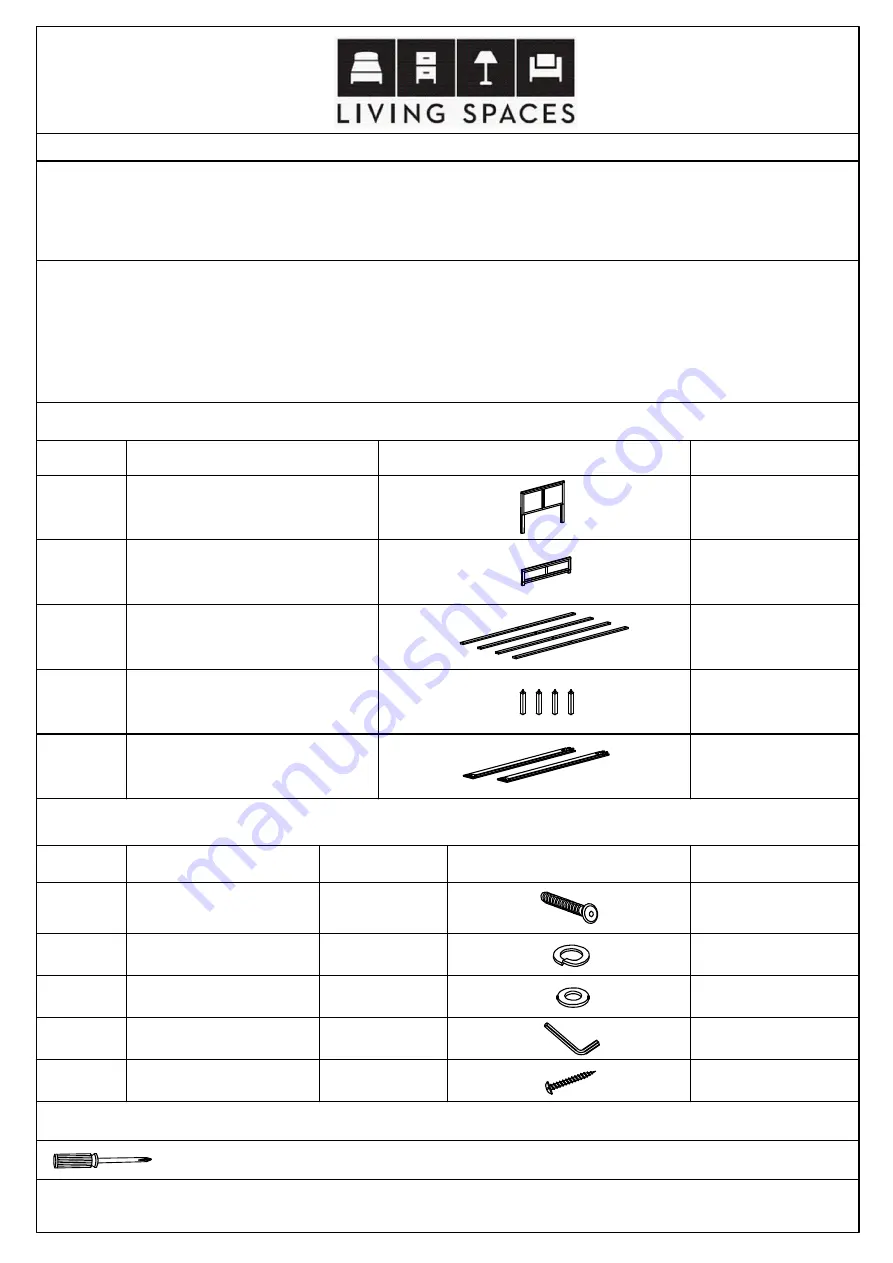 Living Spaces 305-P235161 Assembly Instructions Download Page 1