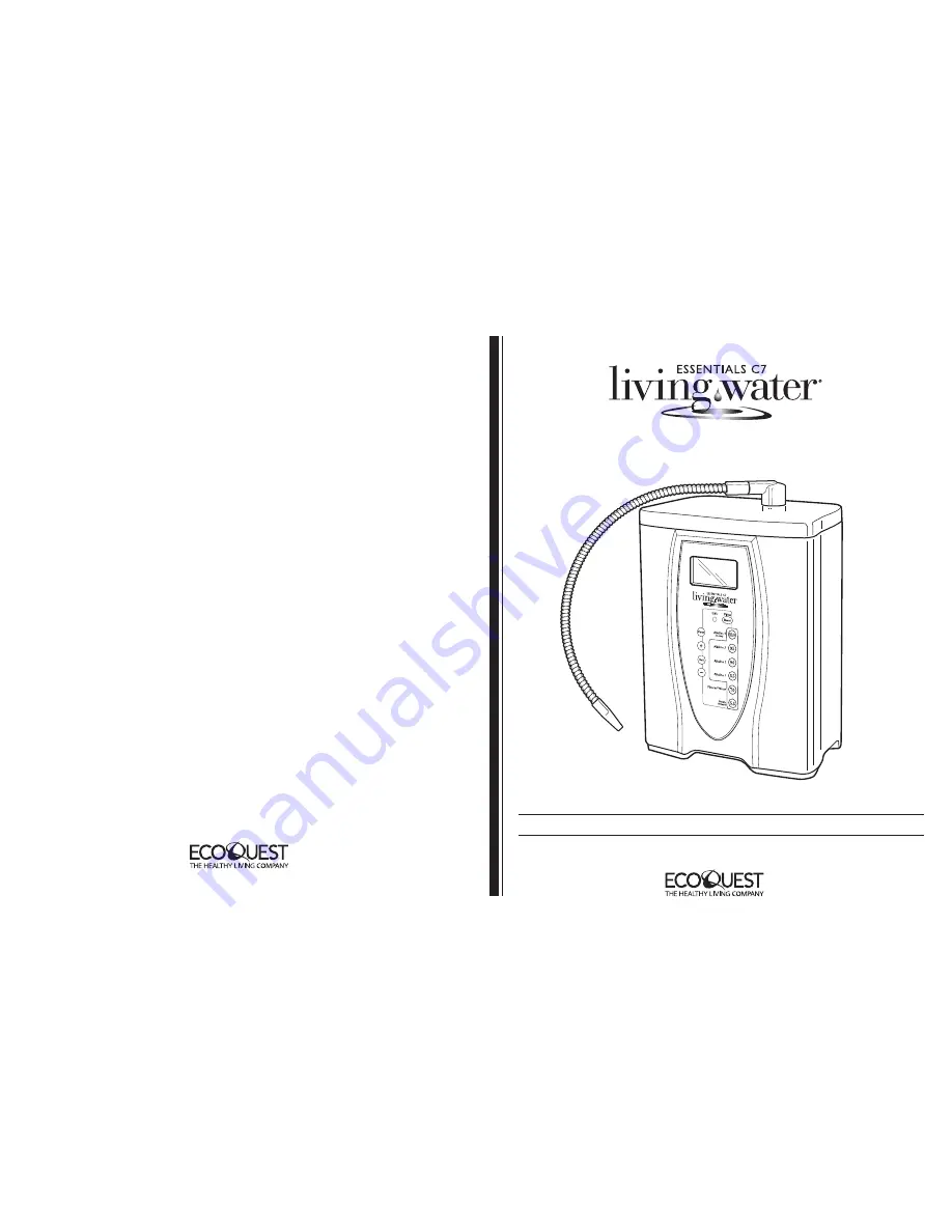 Living Water ESSENTIAL C7 Owner'S Manual Download Page 1