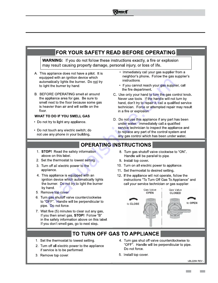 Lochinvar KNIGHT WH 55-399 Installation & Operation Manual Download Page 61