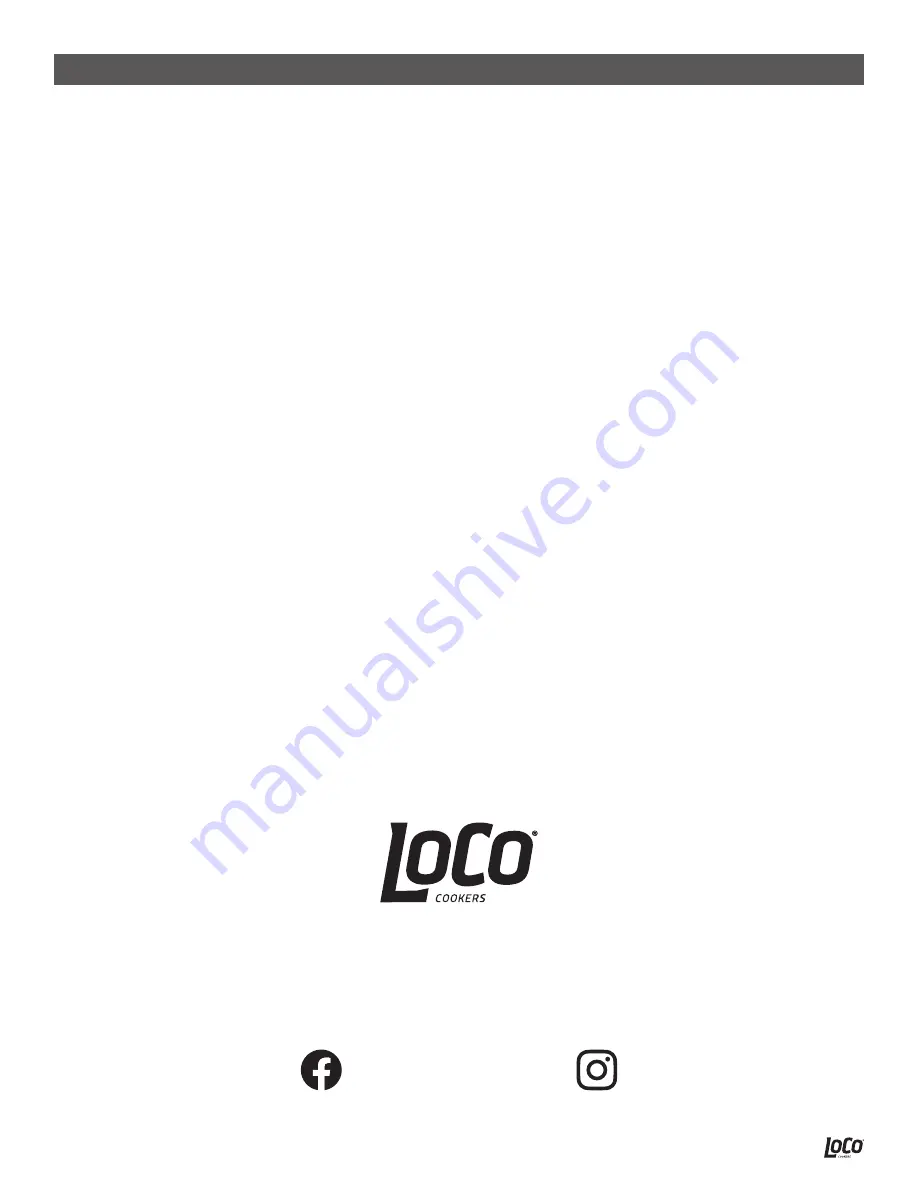 LOCO COOKERS LCTFK30 Owner'S Manual & Assembly Instructions Download Page 36