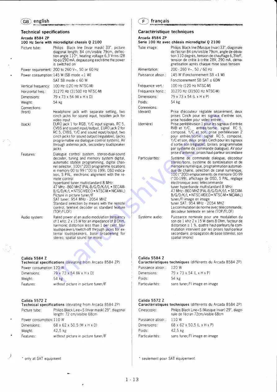 Loewe Arcada 5572 ZP Service Manual Download Page 13