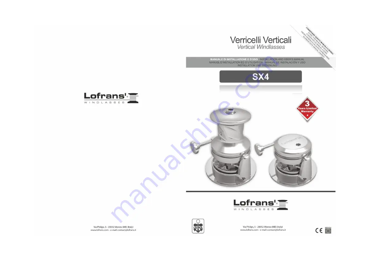 Lofrans 636290 Installation And User Manual Download Page 1