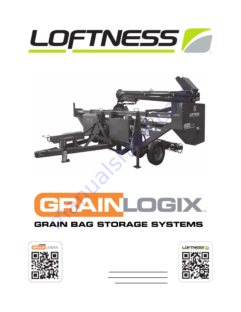 LOFTNESS GrainLogix GBU 12 Owner'S Manual And Parts Book Download Page 1