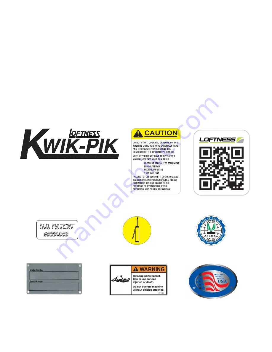 LOFTNESS Kwik-Pik 480 Operator'S Manual & Parts Download Page 30