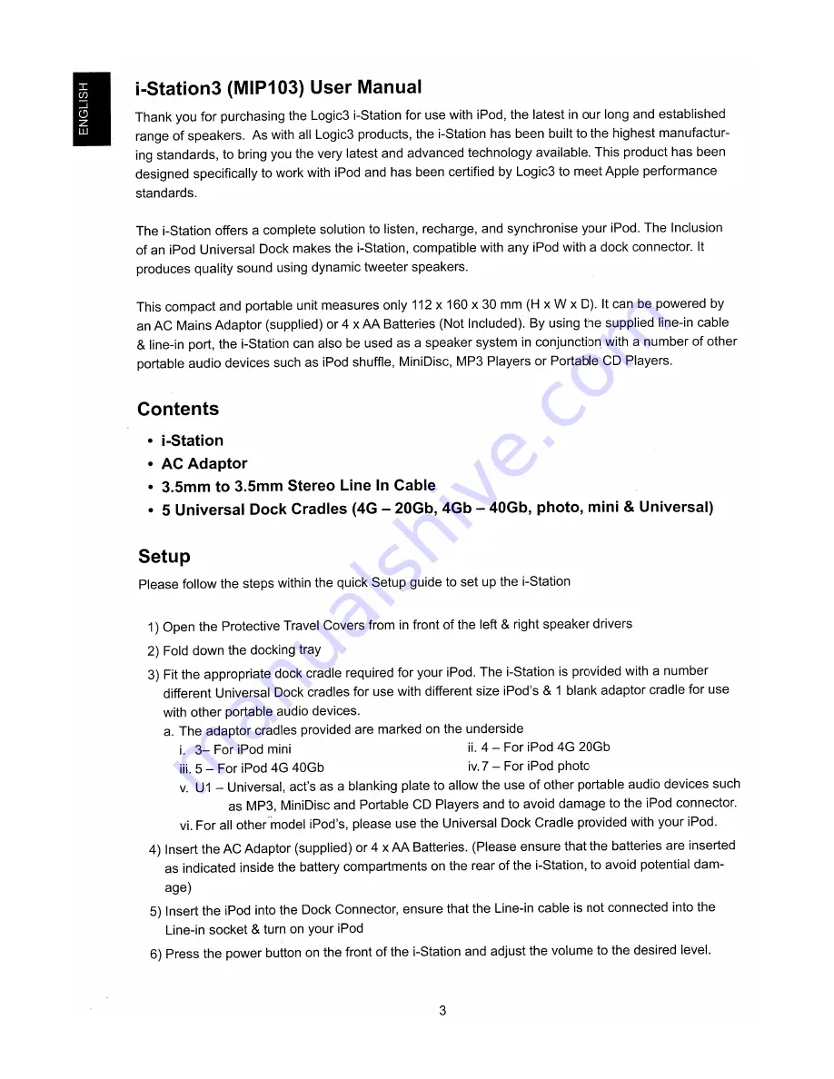 Logic3 MIP103 Instruction Manual Download Page 4