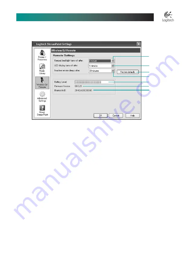 Logitech 966194-0403 - Wireless DJ Music System Remote Control User Manual Download Page 16