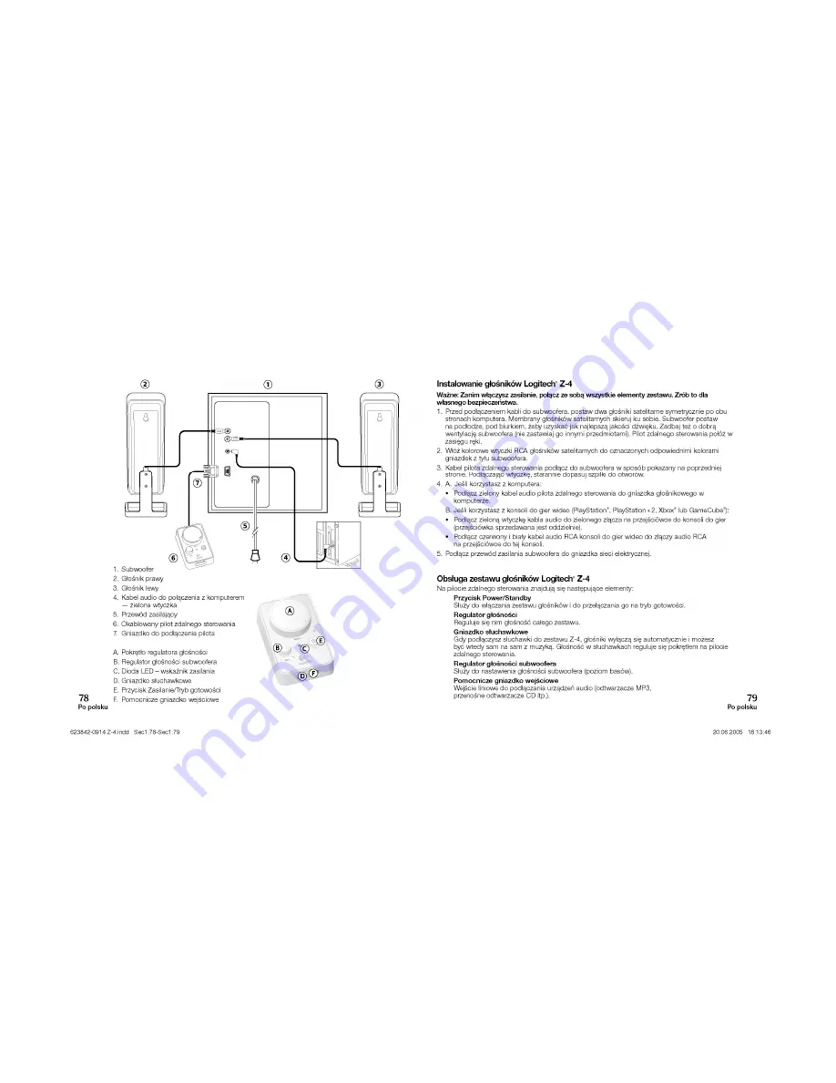 Logitech 970175-0403 - Z 4 2.1-CH PC Multimedia Speaker Sys Setup Manual Download Page 40