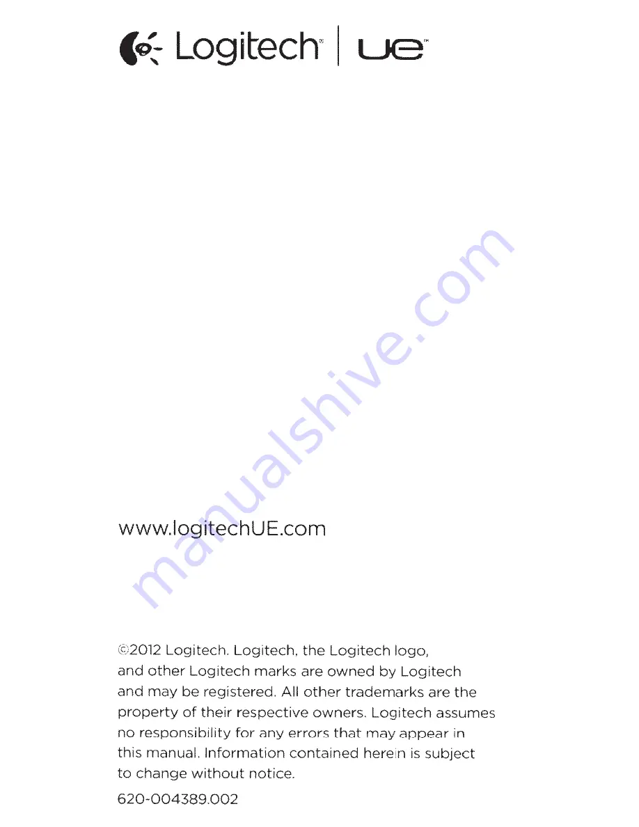 Logitech ue boombox Setup Manual Download Page 5