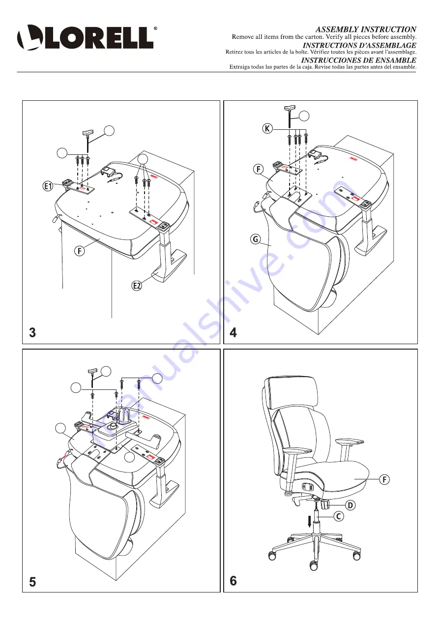 Lorell LLR50194 Assembly Instruction Manual Download Page 2