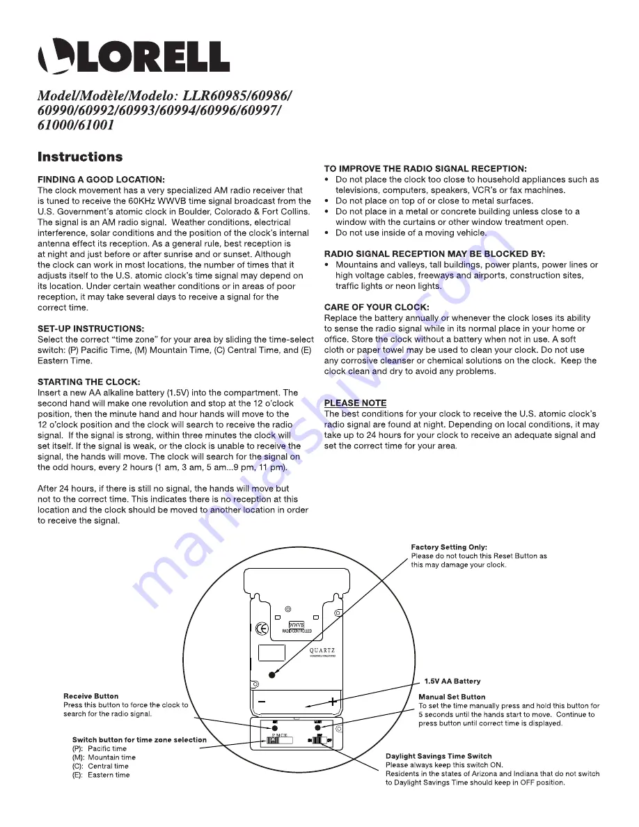 Lorell LLR60985 Скачать руководство пользователя страница 1