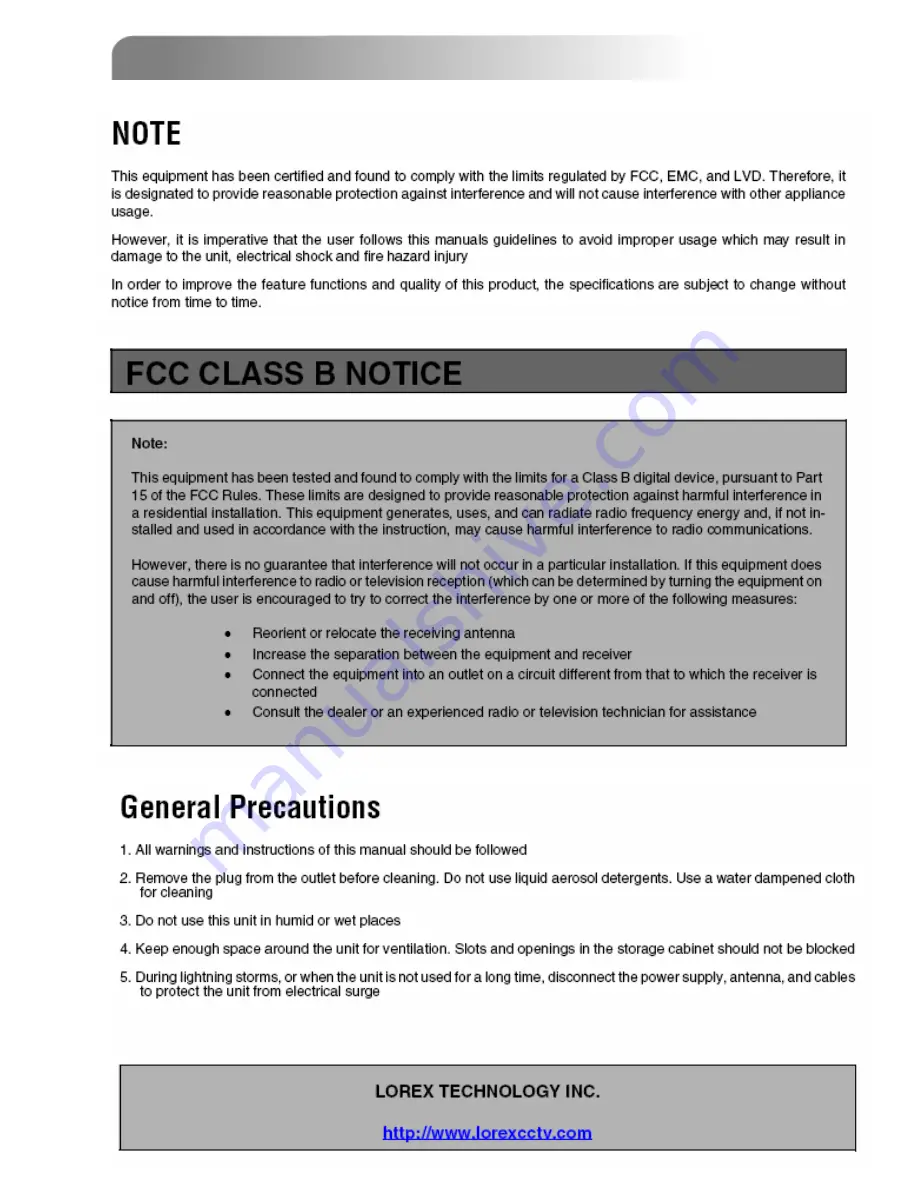 Lorex L224 Series Instruction Manual Download Page 5