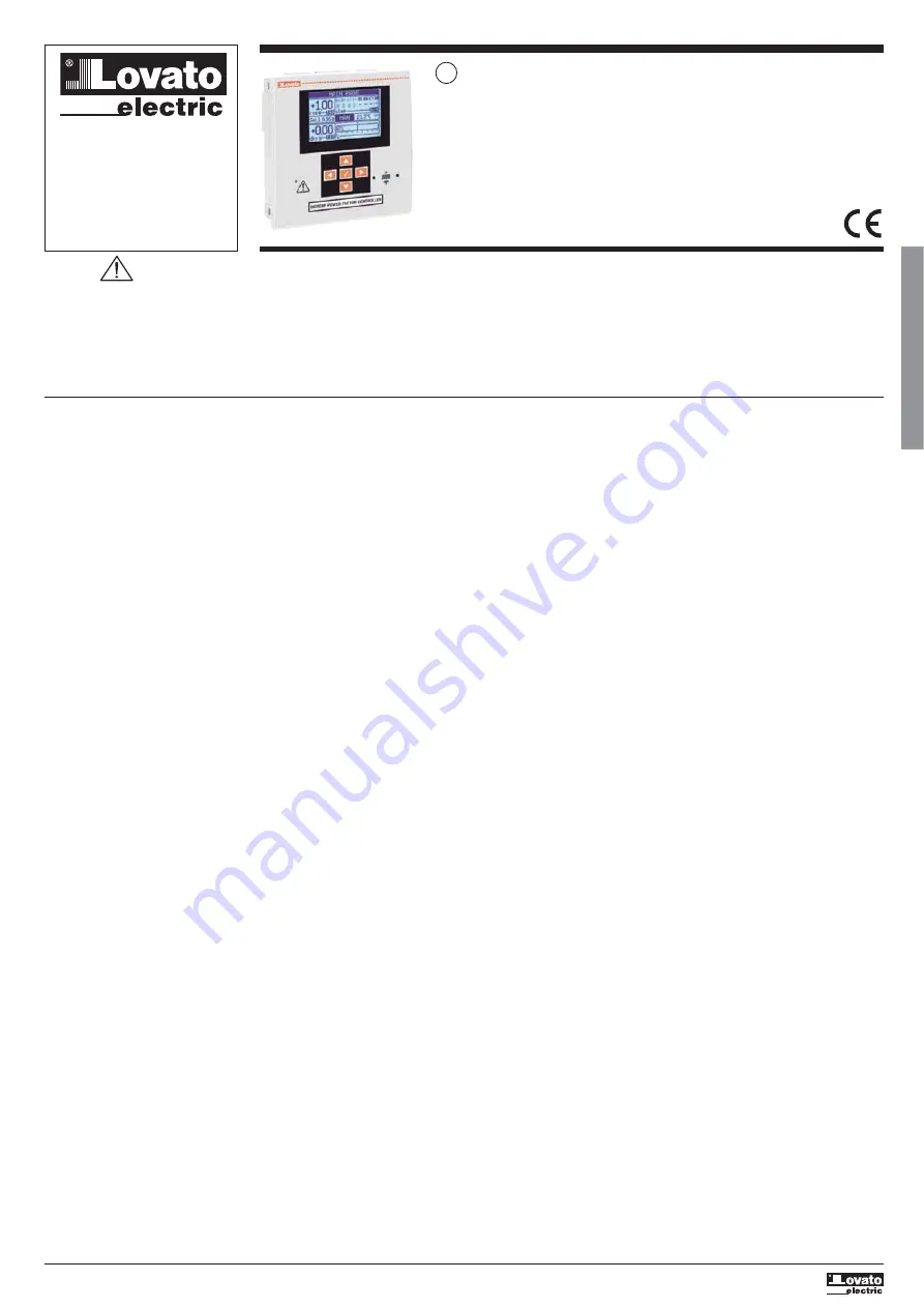 LOVATO ELECTRIC DCRG8F Instruction Manual Download Page 26