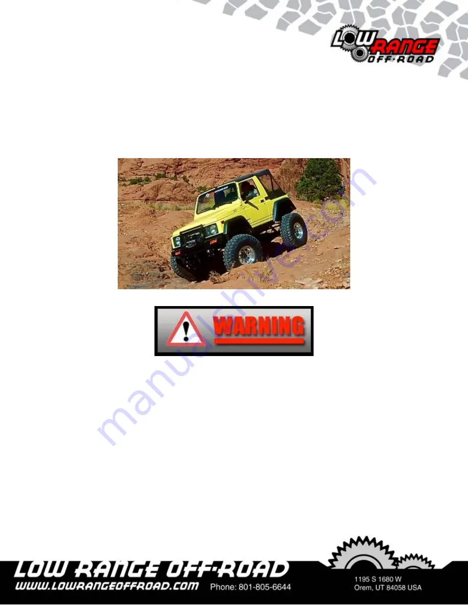 Low Range Off-Road SEB-TD Installation Instructions Manual Download Page 9