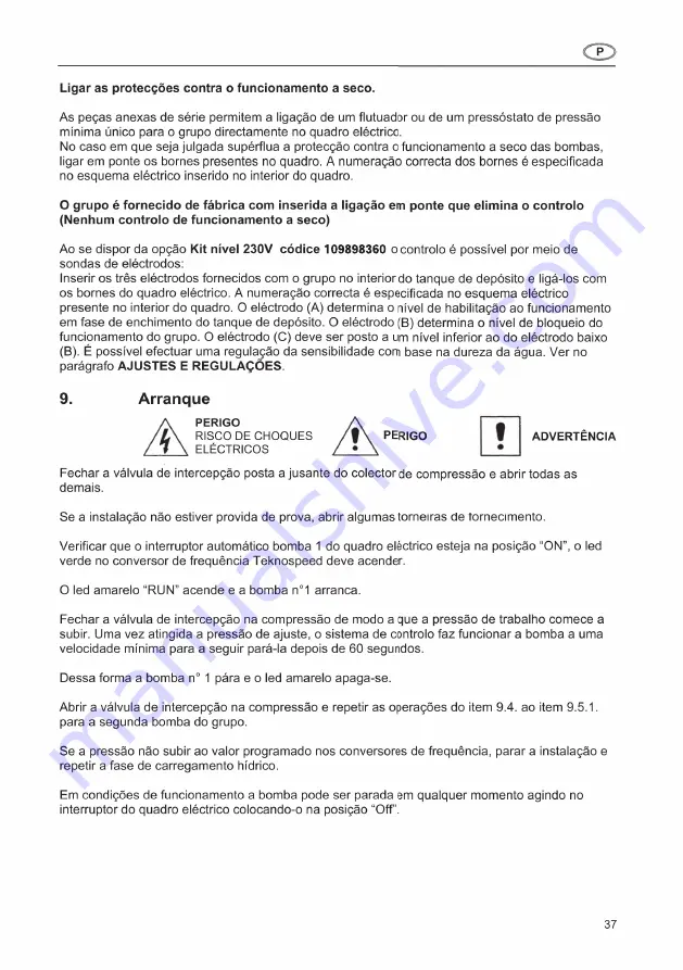 Lowara 10HM02P11T Instructions For Installation And Use Manual Download Page 37