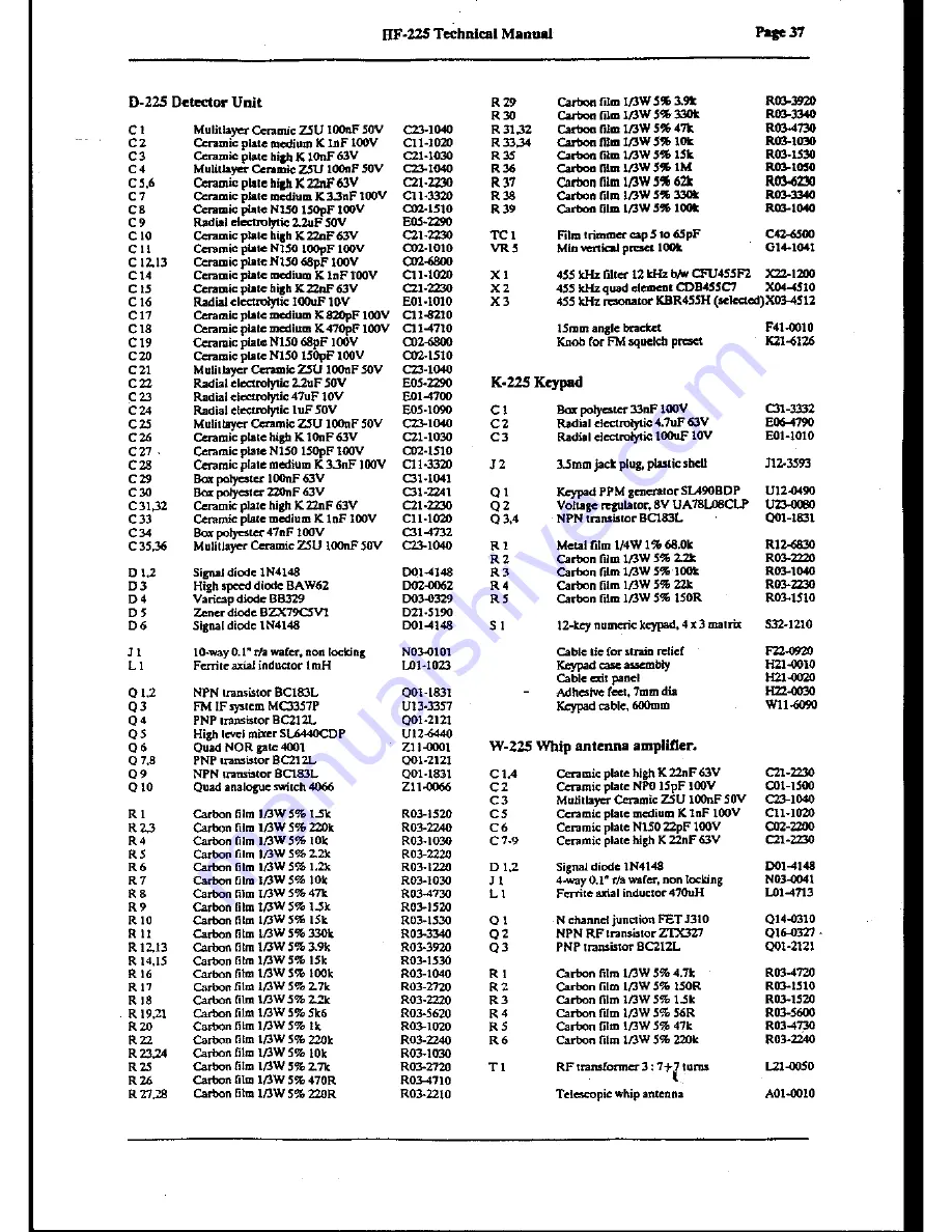 Lowe Electronics HF-225 Technical Manual Download Page 36