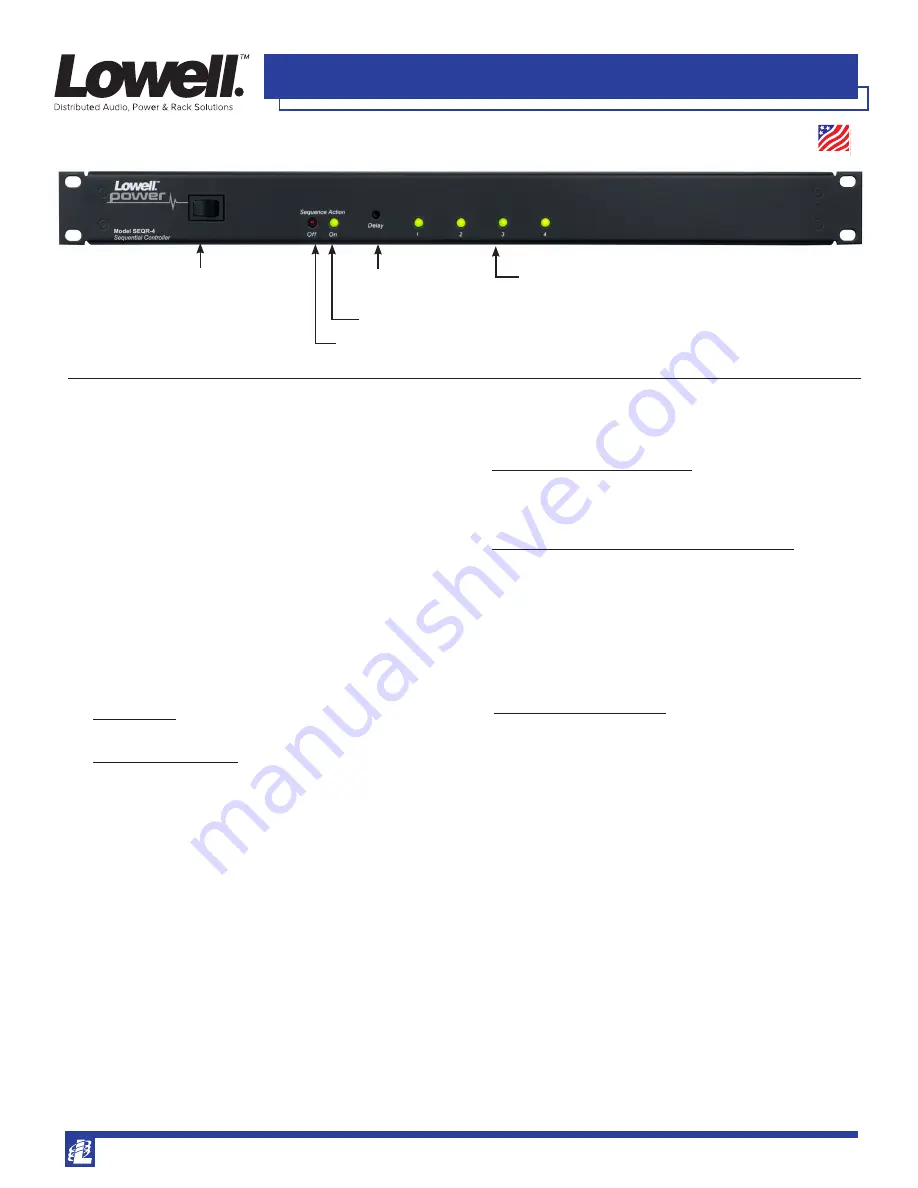 Lowell SEQR-4 Скачать руководство пользователя страница 1