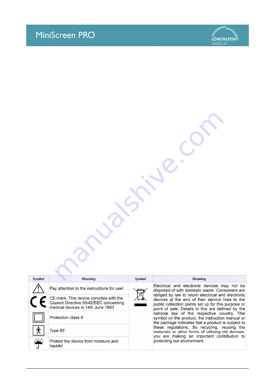 Lowenstein Medical 200-0902 Description And Instructions For Use Download Page 12