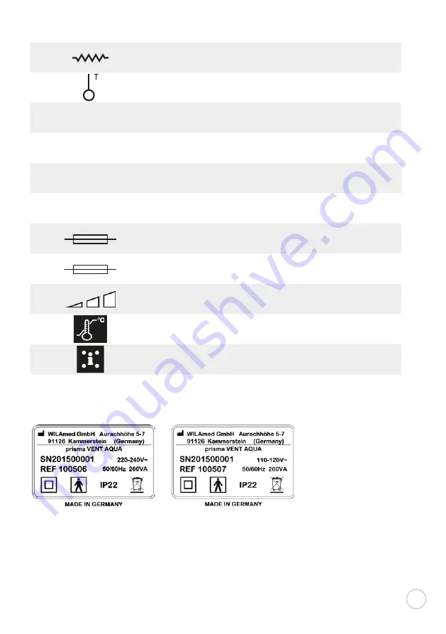 Lowenstein Medical prisma VENT AQUA 100506 Instructions For Use And Technical Description Download Page 29