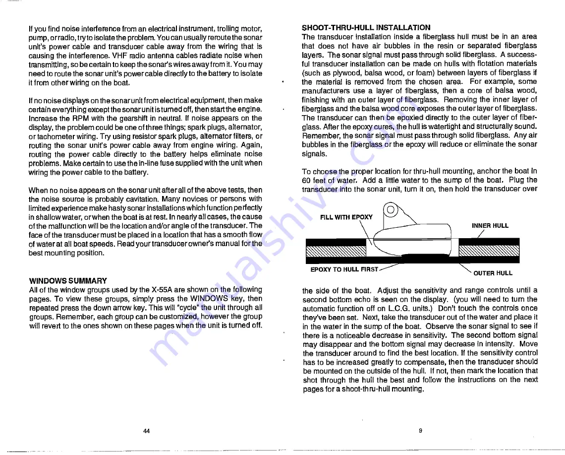 Lowrance X-55A Installation And Operation Instructions Manual Download Page 11