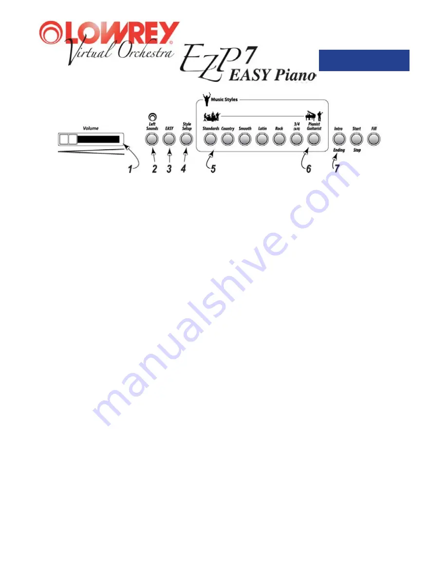 Lowrey EZP7 EASY PIANO Owner'S Manual Download Page 9