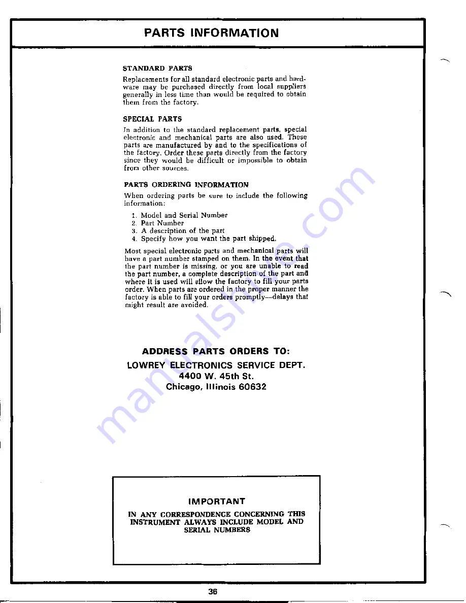 Lowrey LC88SG-1A Service Manual Download Page 37