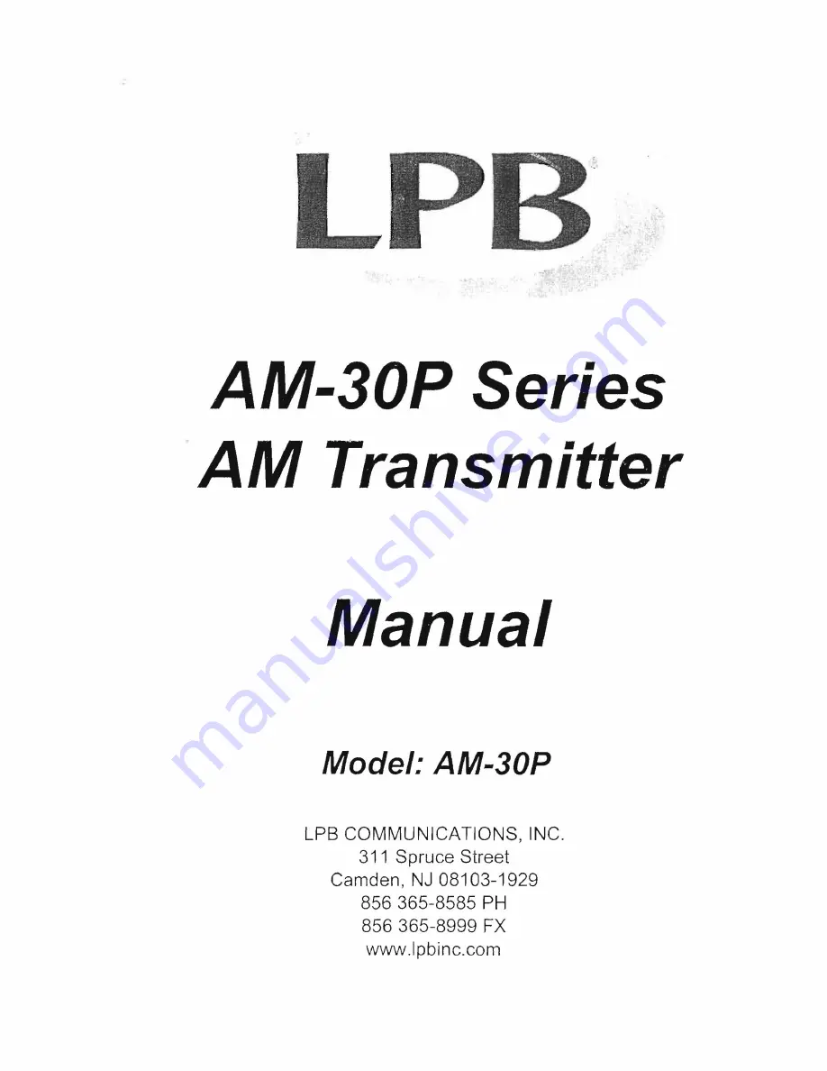 LPB AM-30P Series Manual Download Page 1