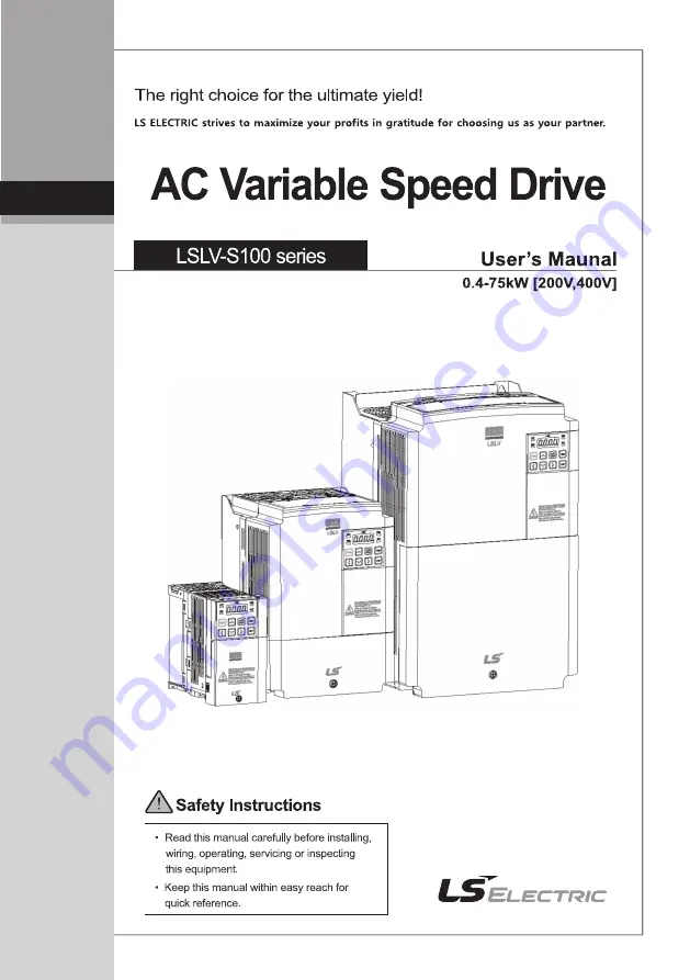 LS ELECTRIC LSLV-S100 Series User Manual Download Page 1