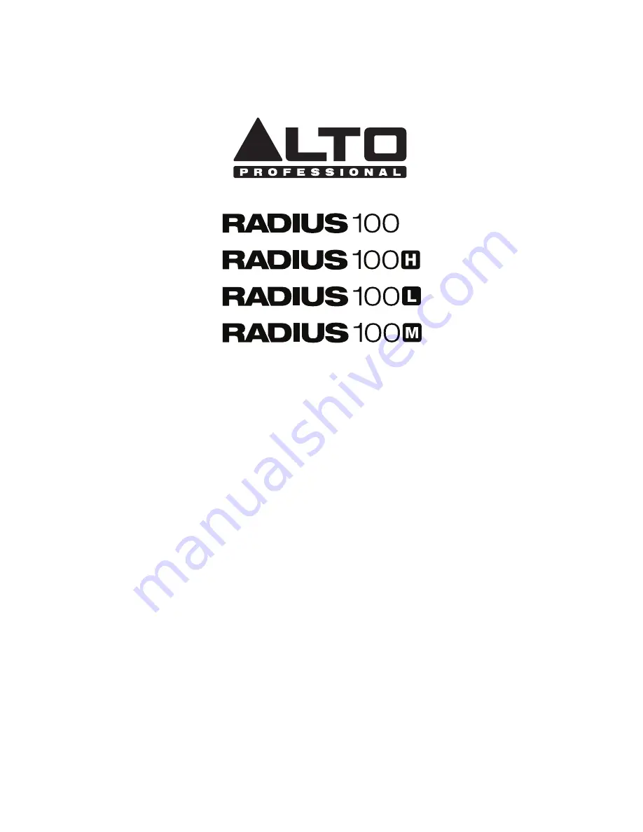 LTO RADIUS 100 Скачать руководство пользователя страница 1