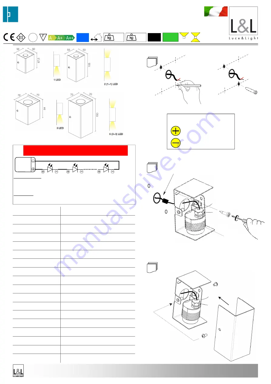 LUCE&LIGHT BROM 1.0 Installation Instructions Download Page 3