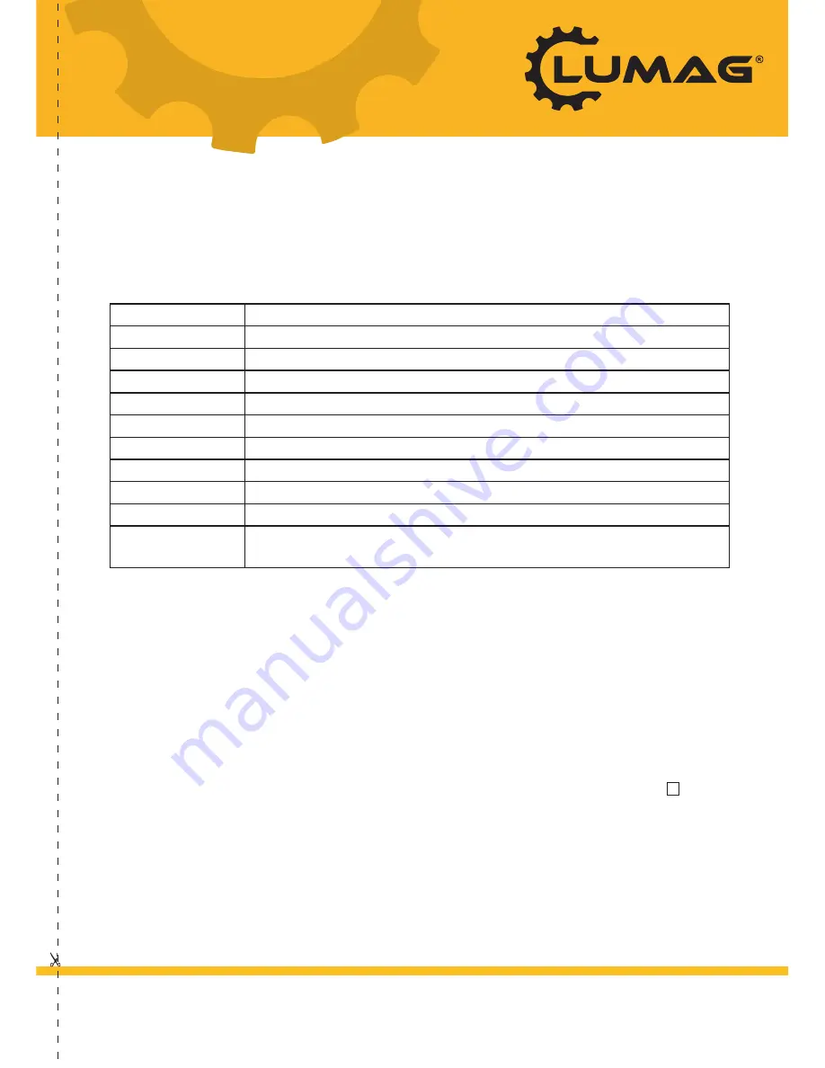 Lumag HGM-85055 Operator'S Manual Download Page 3