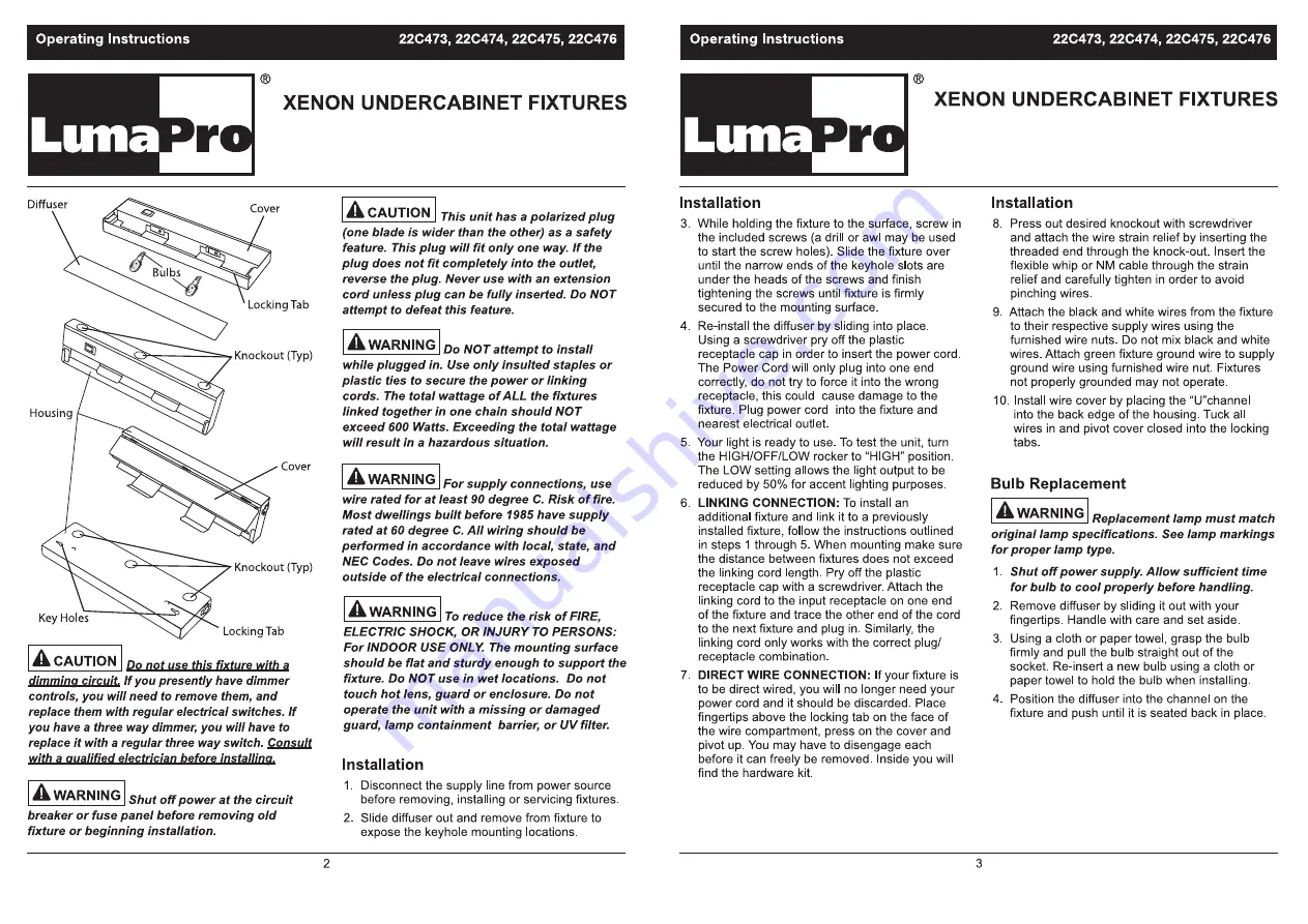 LumaPro 22C473 Operating Instructions Manual Download Page 2