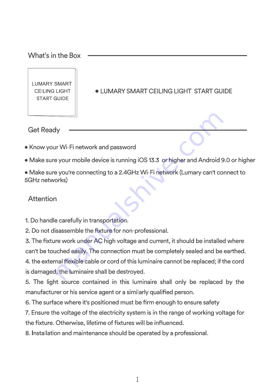 Lumary Smart Start Manual Download Page 2