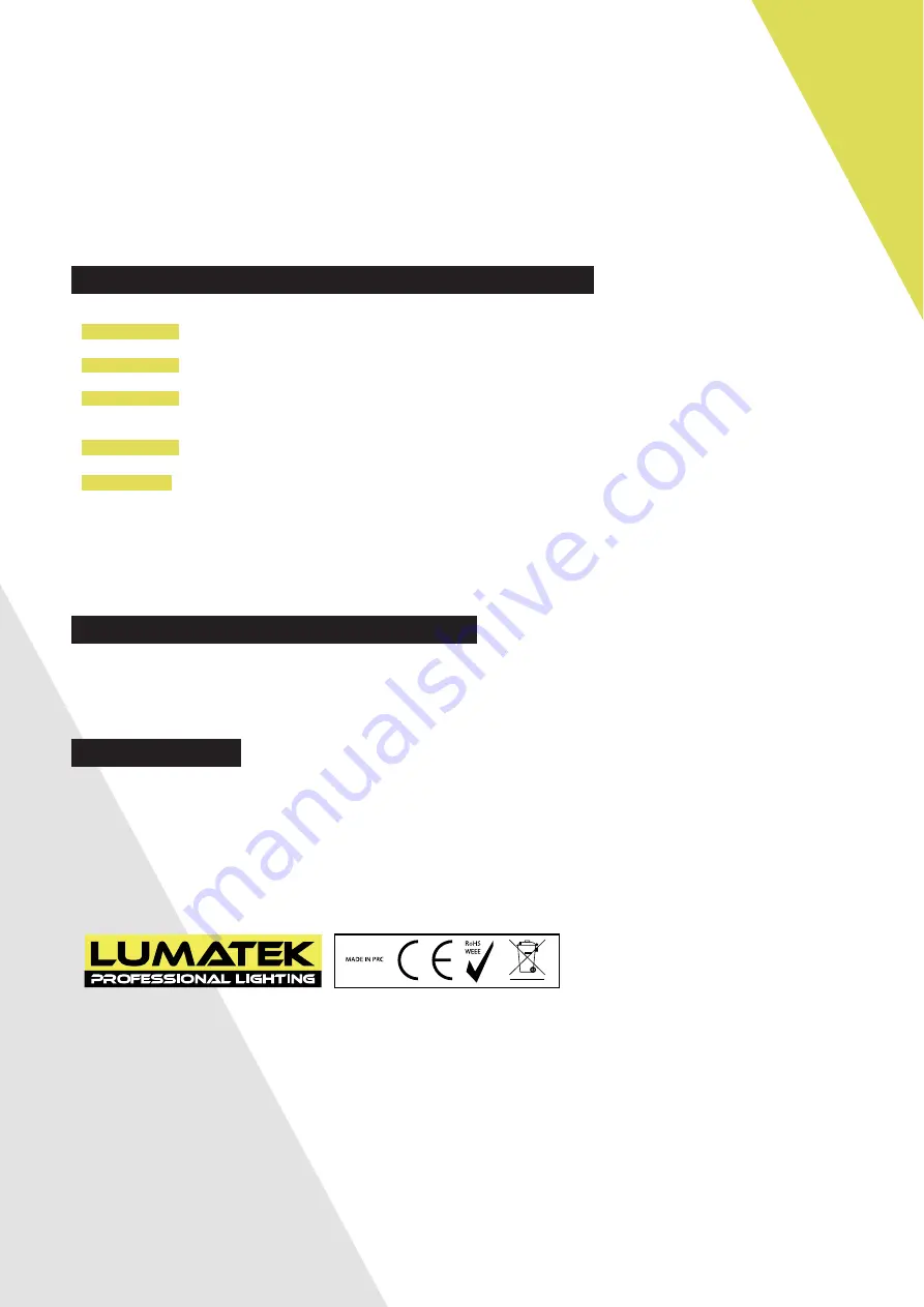 Lumatek ATS300W Скачать руководство пользователя страница 15