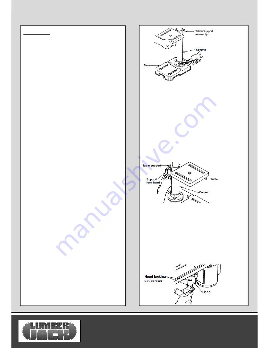 Lumber Jack DP13-580B Safety And Operating Manual Download Page 10