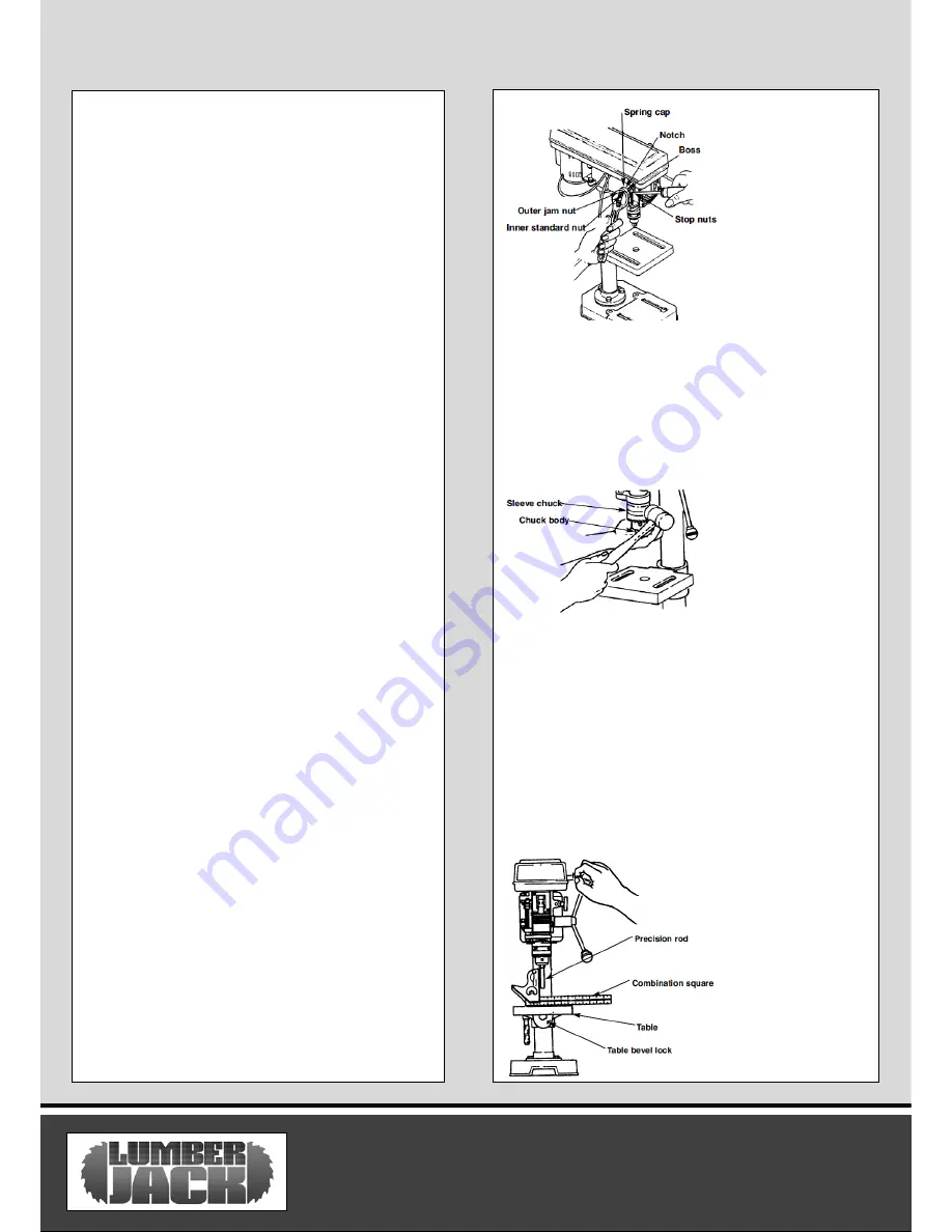 Lumber Jack DP13-580B Safety And Operating Manual Download Page 13