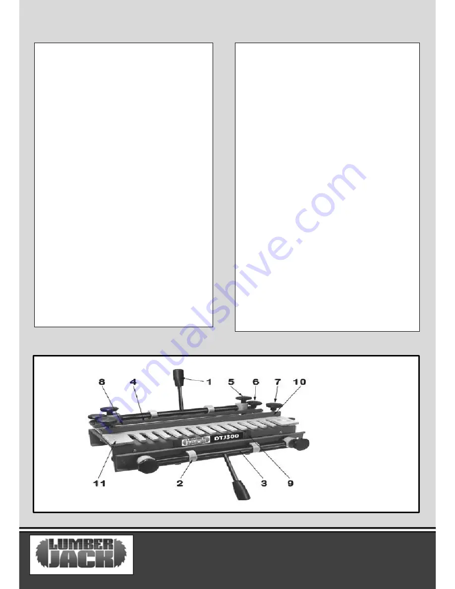 Lumber Jack DTJ300 Safety And Operating Manual Download Page 7