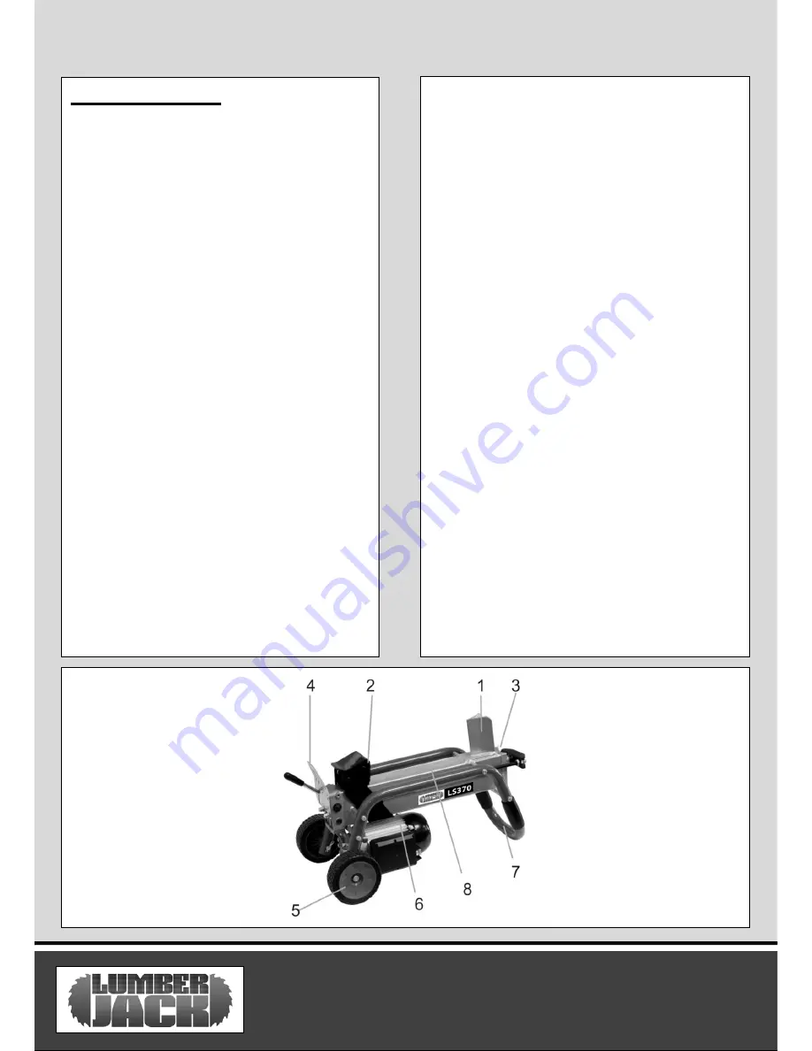 Lumberjack LS370 Original Instructions Manual Download Page 8