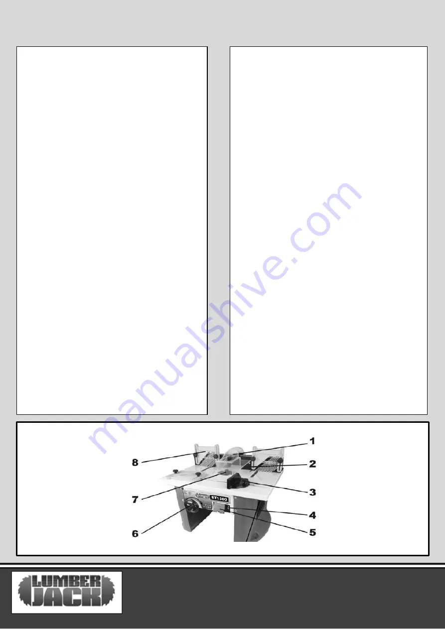 Lumberjack RT1500 Original Instructions Manual Download Page 8