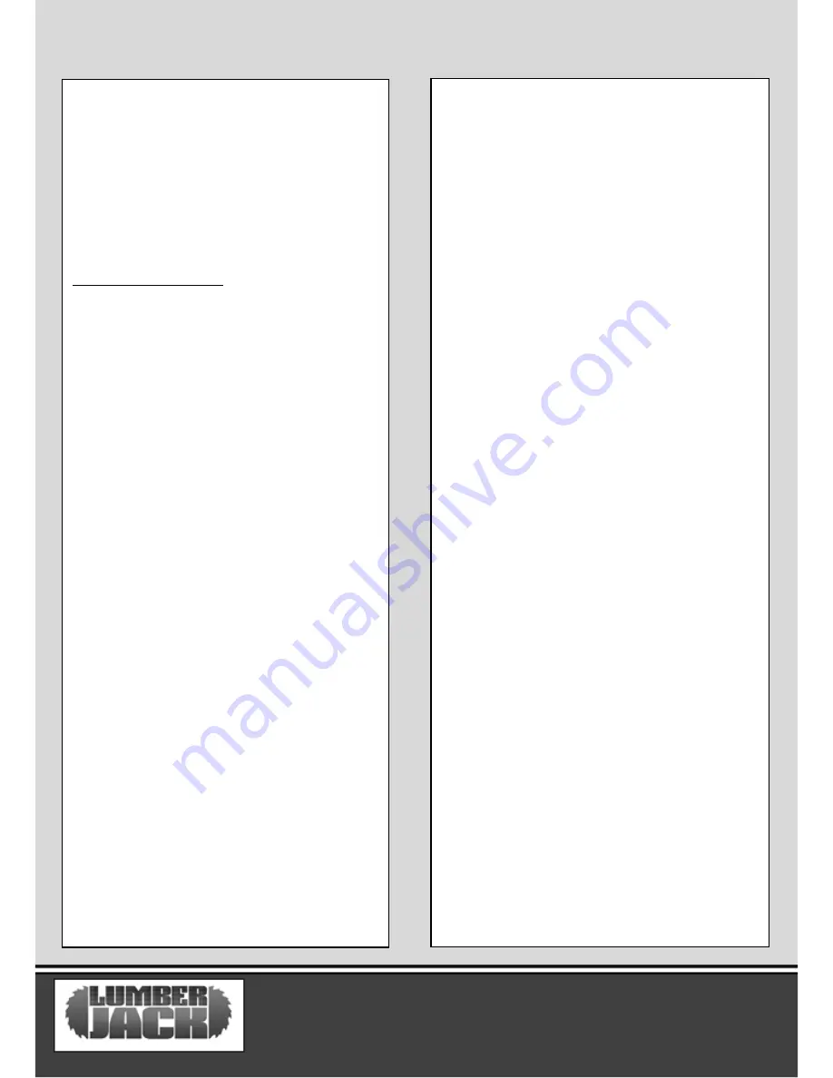 Lumberjack SCMS210SB Operating Manual Download Page 13