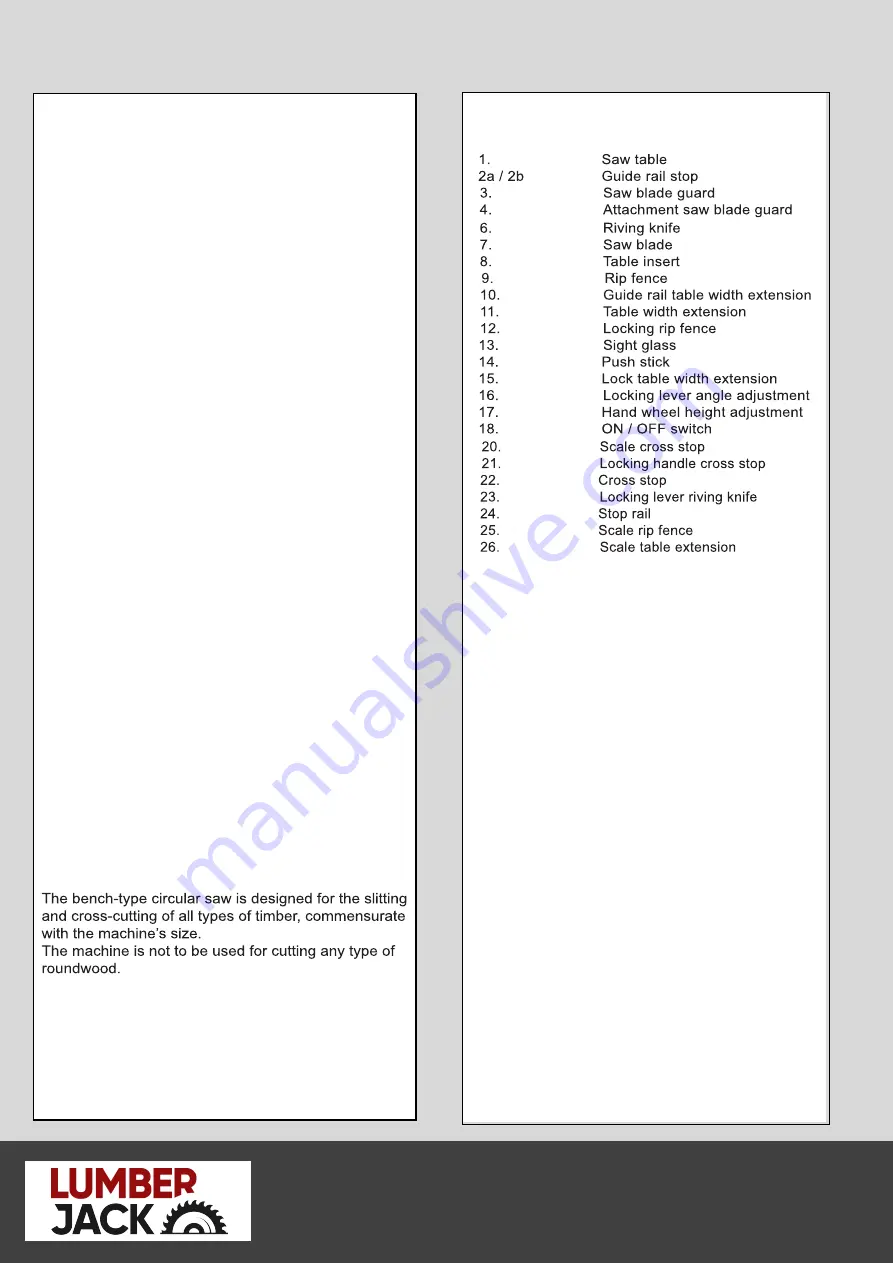 Lumberjack TS254JS Скачать руководство пользователя страница 9