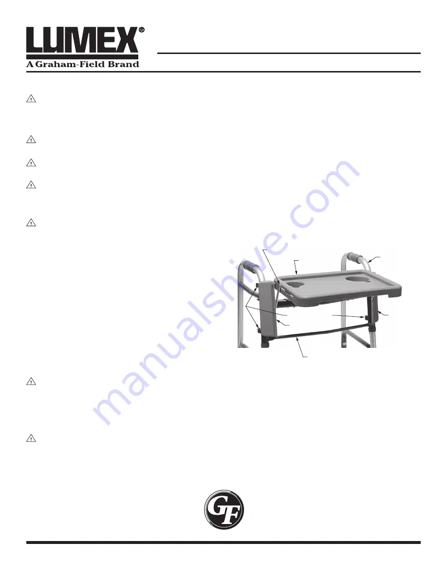 Lumex WALKER TRAY 603900A Скачать руководство пользователя страница 2