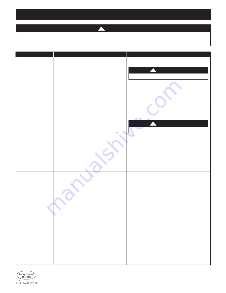 Luminance Brands Kathy ireland CF710BS03 Owner'S Manual Download Page 22